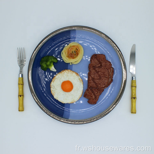 Luxury Red Stoneware Dinner Set Color Glazed